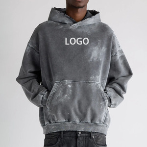 Sudadera con capucha lavada con piedra ácida de gran tamaño, ropa de calle personalizada 2025 - Product Image 2
