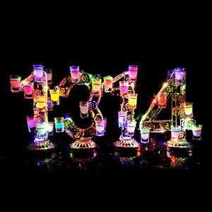 Soporte para Vasos de Cóctel 1314 con Luces LED, para Fiestas de Cumpleaños, Bares, KTV, Discotecas, Decoraciones, Soporte Reutilizable de Alambre de Hierro - Product Image 1