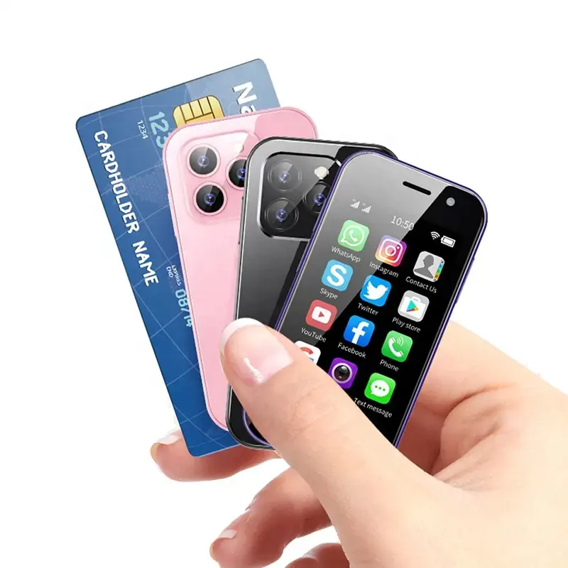 מיני 3g 4 טלפון חכם פנים לפתוח סוללה גדולה סוללה זולה טלפון חכם זול soes x14 pro 3 "מסך מגע אנדרואיד טלפון נייד קטן אנדרואיד
