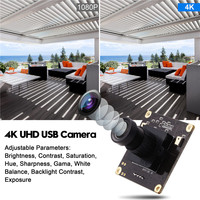 Module de caméra USB ELP cmos IMX317 4k haute résolution avec caméra, pilote gratuit, plug and play, caméra Lightburn