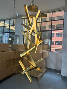 Moderno Design semplice sala da pranzo decorazione scala lampadario Art <span class=keywords><strong>Chaos</strong></span> pianoforte chiavi Genesis lampada a sospensione - Product Image 4