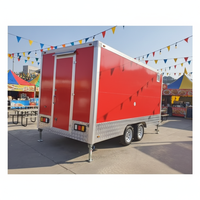 Food Truck à hamburgers à deux niveaux, remorque alimentaire extérieure, food truck avec cuisine complète et toilettes