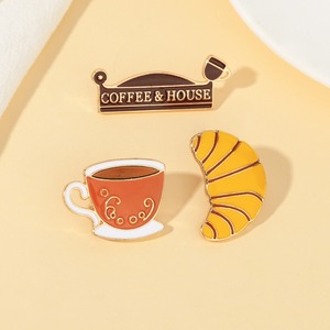 Conjunto de Pins Esmaltados de Café e Croissant, Emblema de Letra de Cafeteria, Broche de Xícara de Café para Decoração de Mochila, Jaqueta e Lapela - Product Image 2