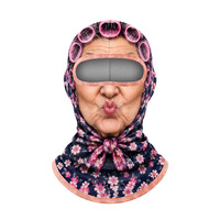 Masque de ski amusant avec imprimé grand-mère, cache-visage d'hiver, masque chaud intégral doublé polaire pour temps froid, cagoule à impression numérique