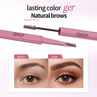 Lápiz de Cejas Vegano de Doble Punta, Natural, Delgado, 3D, Estilo Salvaje, Personalizado OEM, Gel de Cejas Marrón a Prueba de Agua, Marca Privada, Lápiz de Cejas Negro