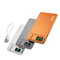 Batterie externe magnétique sans fil 3-en-1 LC1C2 N52 13N 5000/10000mAh en aluminium mince 20W PD avec cordon et support CE FCC 3C