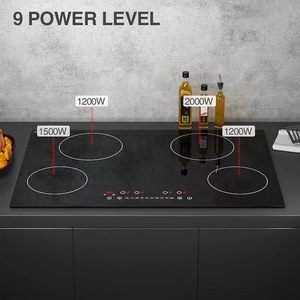 Piano Cottura a Induzione Integrato a <span class=keywords><strong>4</strong></span> Fuochi, Fornello Elettrico a Induzione con Funzione di Sicurezza per Bambini per Uso Domestico in Cucina - Product Image 4