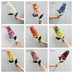 DC202 Hortensias Artificiales de Tallo Largo en Oferta, Flores Artificiales de Seda Multicolores Vintage para Decoración de Bodas al por Mayor - Product Image 3