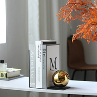 Vente en gros d'entretoises à livres modernes et minimalistes en métal, entretoises à livres géométriques abstraites noires et dorées pour la décoration de la maison, du bureau et du bureau à domicile