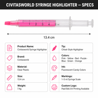 Stylo surligneur créatif en forme de seringue, couleur bonbon, pour la vente en gros de papeterie
