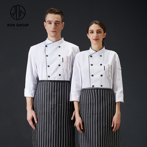 Uniformes de Trabajo de Manga Larga Duraderos y Transpirables de Poliéster <span class=keywords><strong>para</strong></span> Hombre y Mujer, Chaqueta de Chef <span class=keywords><strong>para</strong></span> Bar de Sushi, Uniforme <span class=keywords><strong>para</strong></span> Restaurante, Cocina y Bar - Product Image 3