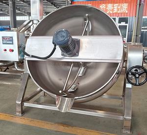 Gas Glycerin pemanas minyak listrik Manual dimiringkan mikser memasak uap ganda jaket ketel dengan pengaduk - Product Image 2