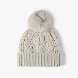 Winter Fleece Outdoor Knitted <b>Hat</b> Pom Pom Jacquard Women Lady Warm Plus Plush Lining Beanie <b>Hat</b> - Product Image 2
