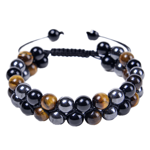 Vintage New Design Chunky <strong>Blue</strong> <strong>Tiger</strong> <strong>Eye</strong> Devil's <strong>Eye</strong> Beaded Agate Bracelet Protective <strong>Eyes</strong> Bohemian Braided Trendy Anniversary - Product Image 1
