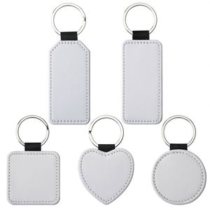 <b>Custom</b> Shape Festival Promotion Gifts Keyring Wholesale Sublimation White Blank Pu Leather Hanging Ornament Decoration <b>Keychain</b> - Product Image 1