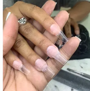 Good Feedback 500PCS Long Artificial Fingernail Tips Clear Pointed Nail Tips TD41 Women DIY Eco-friendly Acrylic Nail Tips