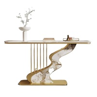 Nouvelle table d'entrée semi-circulaire en métal, console murale moderne et simple pour couloir, style hôtel de luxe léger et créatif