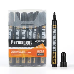 Pens And Markers Gxin G-113 Competitive Price Oil Based Waterproof Permanent Marker Larger Volume Alcohol Permanent Marker Pen