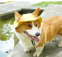JXANRY-Chapeau de pêcheur tendance sans oreilles pour petits chiens, chapeau de cow-boy d'hiver et d'été pour Corgi Teddy en polyester