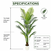 Grand palmier Areca artificiel pour jardin, véranda, intérieur, extérieur, hall d'hôtel, bureau, restaurant, décoration de mariage