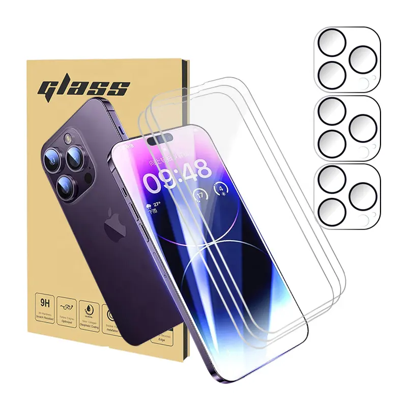 Wholesale Amazon 3 Pack mobile phone Back Camera Lens protective film Screen Protector For iphone 14 plus 13 pro max 12 mini 11