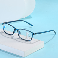 Lunettes de lecture progressives multifocales à monture carrée intégrale, légères, avec zoom automatique intelligent, double usage, anti-lumière bleue