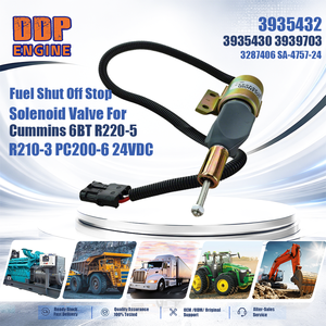 Válvula solenoide de corte de combustible SA-4757-24 para Cummins 6BT R220-5 R210-3 PC200-6 24VDC - Product Image 2