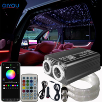 Kit de plafonnier de voiture 16W Twinkle PMMA Optic Light IP33 pour décoration intérieure, LED RGBW avec télécommande et contrôle sonore via application, 6,5ft/2m, étoile de 0,75mm