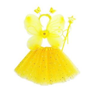 Conjunto de 4 Uds. De disfraz de hada y mariposa para niñas pequeñas, ropa de princesa, conjunto de decoración con alas de mariposa, falda de princesa <span class=keywords><strong>TUTU</strong></span> - Product Image 5
