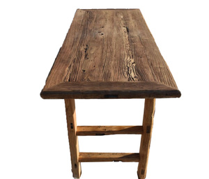 Bàn Ăn Gỗ Elm Tái Chế Cũ Trung Quốc Có Chân Gỗ/Bàn Ăn Gỗ Elm Tái Chế Cổ Điển Cho Nhà Hàng - Product Image 5