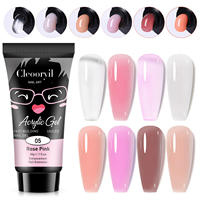 Kit de gel acrylique professionnel 15ml 30ml UV Cleoorvil 12 couleurs - Ensemble d'extension de gel poly pour ongles pour nail art DIY et salon