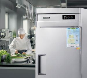 Refrigerador de 30 pies cúbicos con ventilador de enfriamiento, 1 puerta, acero inoxidable, descongelación automática digital, 3 estantes, equipo de cocina comercial - Product Image 5