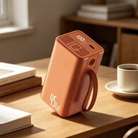 Nouvelle tendance : Batterie externe portable 10000 mAh avec câble, charge rapide PD 45W pour MacBook