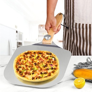 Spatule à <span class=keywords><strong>pizza</strong></span> de <span class=keywords><strong>12</strong></span> <span class=keywords><strong>pouces</strong></span> pour la cuisine, <span class=keywords><strong>pelle</strong></span> à <span class=keywords><strong>pizza</strong></span> en alliage d'aluminium avec manche en bois détachable pour restaurants - Product Image 6