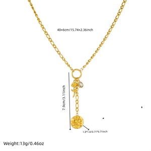 Stainless Steel <b>Long</b> Tassel Pendant <b>Necklace</b> With Flower Sun Moon Heart Charms For Women Fashion Jewelry Spring Summer Style - Product Image 5