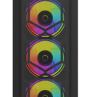 Boîtier d'ordinateur Black TDI1104W en verre trempé, format Mid Tower, pour PC de jeu