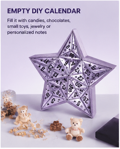 Custom Purple Star Shaped Lid and Base Advent Calendar <b>Box</b> Rigid Cardboard <b>Christmas</b> Blind <b>Box</b> Mystery Packaging <b>Box</b> Wholesale - Product Image 5