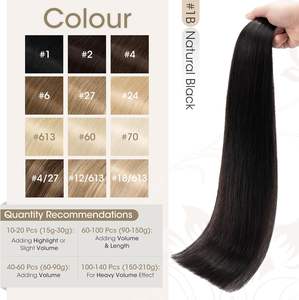 <span class=keywords><strong>Extensiones</strong></span> de Cabello Humano 100% Remy <span class=keywords><strong>con</strong></span> Doble Trama, Estilo Ondulado Rizado para <span class=keywords><strong>Trenzas</strong></span>, <span class=keywords><strong>Extensiones</strong></span> de Cabello <span class=keywords><strong>con</strong></span> Cinta Adhesiva - Product Image 4