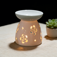 Diffuseur d'aromathérapie en céramique blanche en forme de fleur creuse, décoration de chambre à coucher, outil de diffusion de parfum quotidien