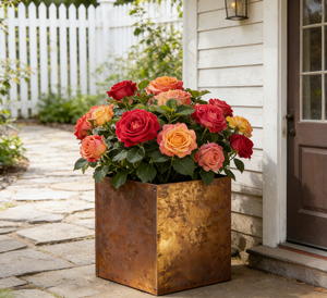 Thickened Steel Plate Weathering Steel Planter Box, Outdoor <strong>Garden</strong> <strong>Planting</strong> <strong>Trough</strong>, High Load-bearing &amp; Non-deformable - Product Image 4