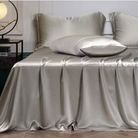 Parure de lit de luxe en soie de mûrier tissée unie 400TC toutes saisons, comprenant taies d'oreiller et housse de couette, vente en gros
