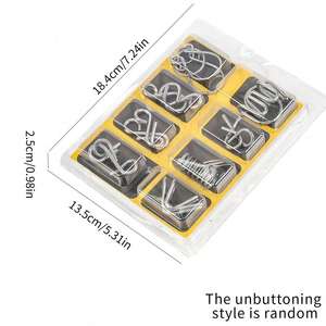 Jouet de puzzle en métal, <span class=keywords><strong>solution</strong></span> de puzzle, jouet éducatif intelligent Montessori 8 en 1 pour enfants, <span class=keywords><strong>casse</strong></span>-tête - Product Image 6