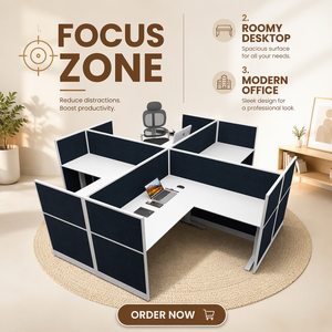 Meubles de bureau modulaires modernes personnalisables en gros, postes de travail en cubicle 2-6 places avec cloisons pour bureau à domicile et <span class=keywords><strong>atelier</strong></span> - Product Image 4