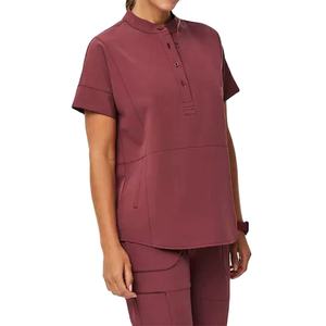 Uniformes médicos personalizados para mujer, uniformes <span class=keywords><strong>de</strong></span> <span class=keywords><strong>enfermera</strong></span> para correr, tela tejida, antiarrugas, anticontracción, logotipo personalizado para uso hospitalario - Product Image 4