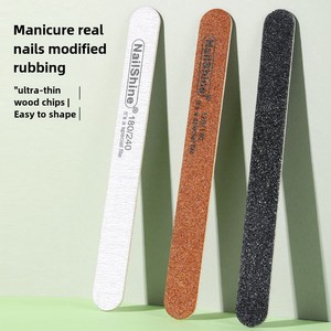 Lime à ongles professionnelle ultra-fine double face en bois et émeri, 10 pièces/sac, pour usage en salon, outil de façonnage et de polissage des ongles, lavable - Product Image 1