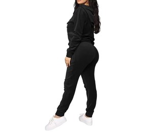 Ensemble de survêtement décontracté pour femme, deux pièces, 100% coton, coupe régulière, longueur intégrale, vêtements d'hiver, prix bas - Product Image 2