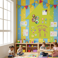 Tableau blanc magnétique Art Déco imperméable réutilisable pour enfants, autocollant mural effaçable pour dessin, interactif pour maternelle et bureau
