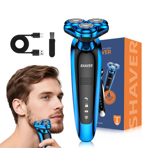 เครื่องโกนหนวดแบบใบมีดหมุนสามใบ สำหรับใช้ในครัวเรือน กันน้ำ ชาร์จด้วย TYPE-C ใบมีดสแตนเลส แหล่งพลังงาน USB ใบมีดสามชั้น - Product Image 1