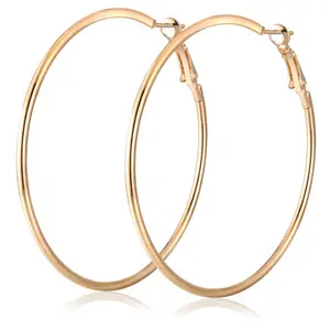 10センチメートルBig Circle Hoop Earrings Fashion Women Big Smooth Round Earrings Metal Party Night Club Loop Earrings For Women Jewelry
