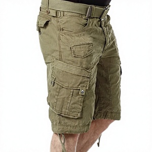 Pantalones Cortos Cargo Casuales para Hombre, a la Moda, Sólidos, Impermeables, con Cintura Elástica, Múltiples Bolsillos, Estilo Urbano, de Verano, de Algodón/Poliéster/Nailon - Product Image 2